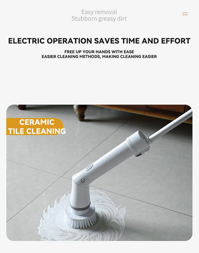 Electric Rotary Washer With Wireless Cleaning Brush With Battery Level Indicator